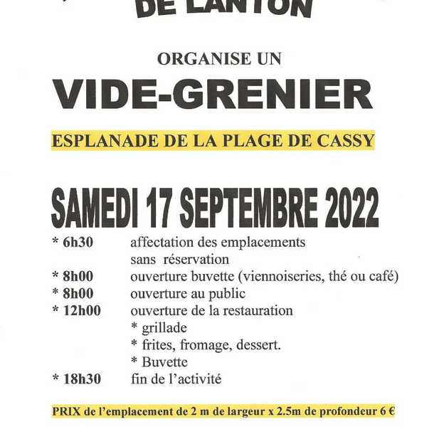 VIDE GRENIER DU CLUB DES AINES DE LANTON